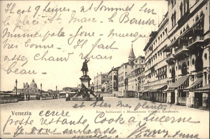 Venezia Venedig Riva Schiavoni e Monumento Vitterio Emanuele