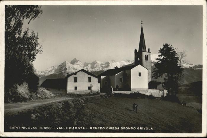 Valle D Aosta Saint Nicolas (m 1200) Gruppo Chiesa Sfonda Grivola
