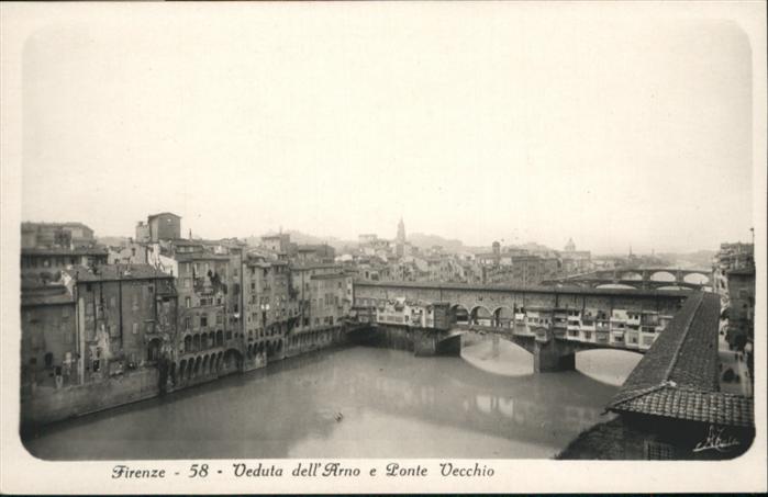 Firenze Florenz Veduta delL Arno Ponte Vecchio