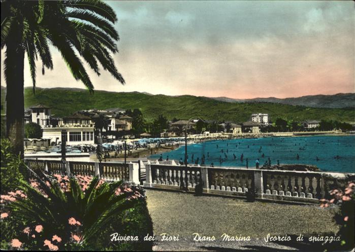 Diano Marina Riviera dei Fiori Teilansicht Strand