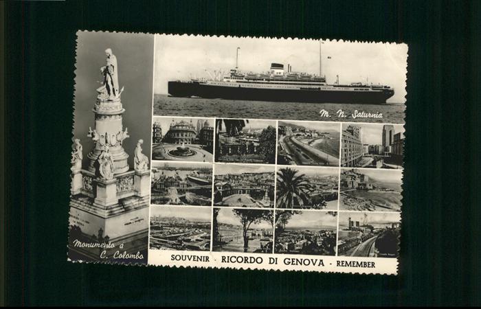 Genova Genua Liguria Monumento C. Colombo M. N. Saturnia