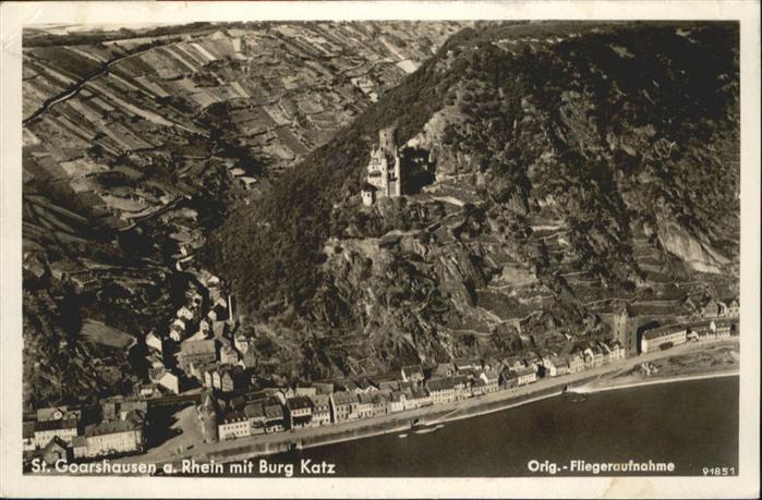 St Goarshausen Burg Katz Fliegeraufnahme