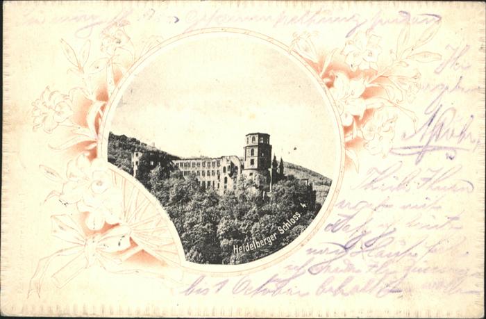 Heidelberg Neckar Schloss Praegedruck