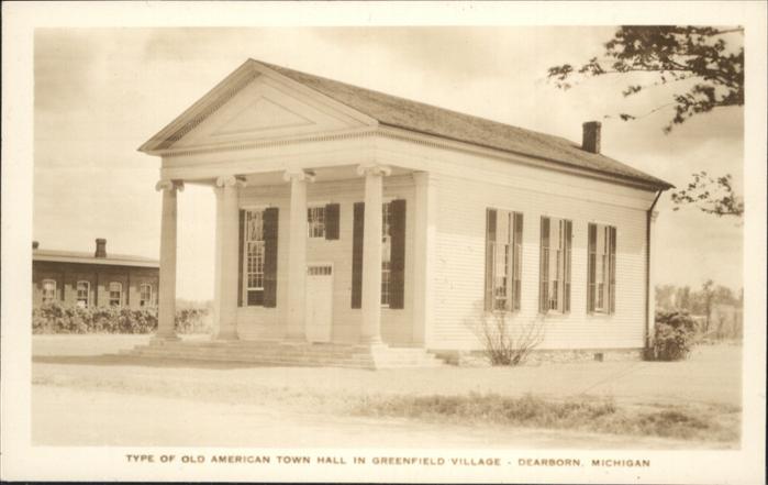 Dearborn Michigan Old American Town Hall Greenfield Village