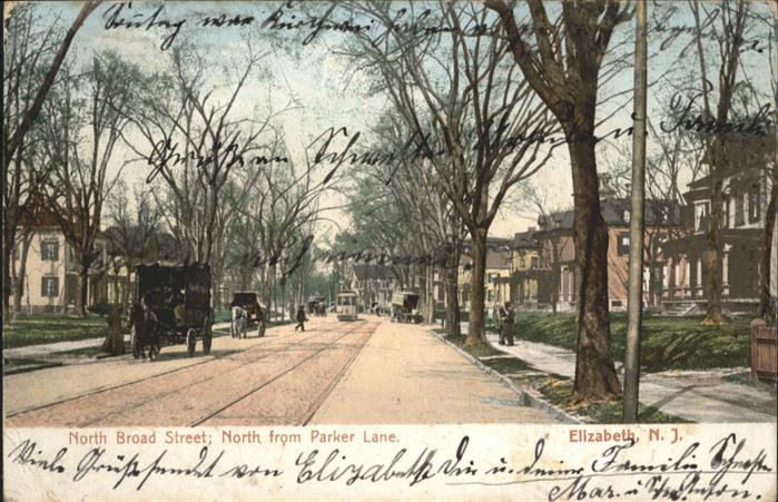 Elizabeth New Jersey North Broad Street Kutsche Strassenbahn