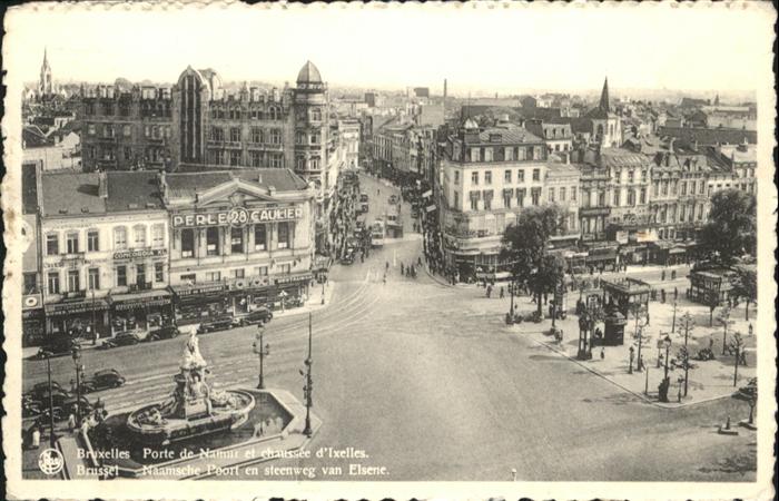 Bruxelles Bruessel Brunnen Strassenbahn