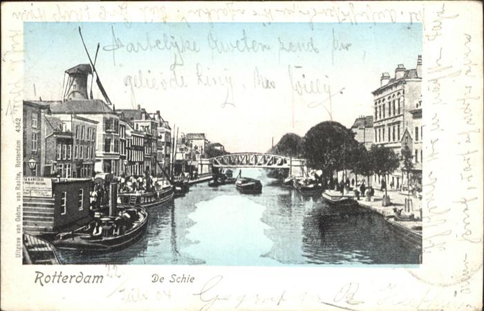 Rotterdam De Schie Schiff Brücke