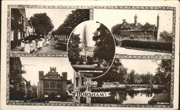 Horsham  West Sussex UK Chapel River Town Hall