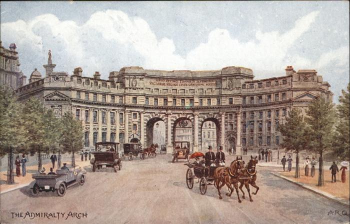 London [Handschriftlich] Admiralty Arch Kutsche