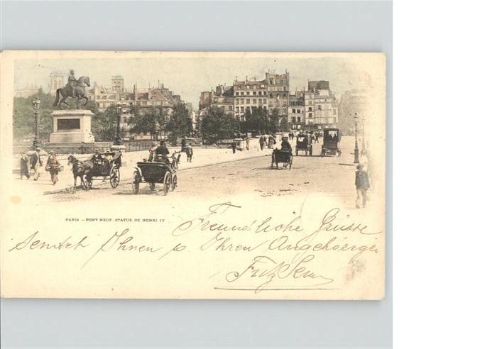 Paris Pont Neuf Statue Henri Kutsche