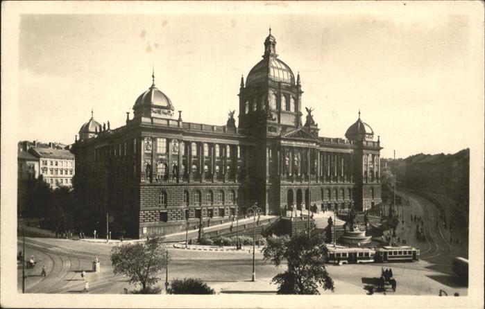 Prag Prahy Prague National Museum Strassenbahn