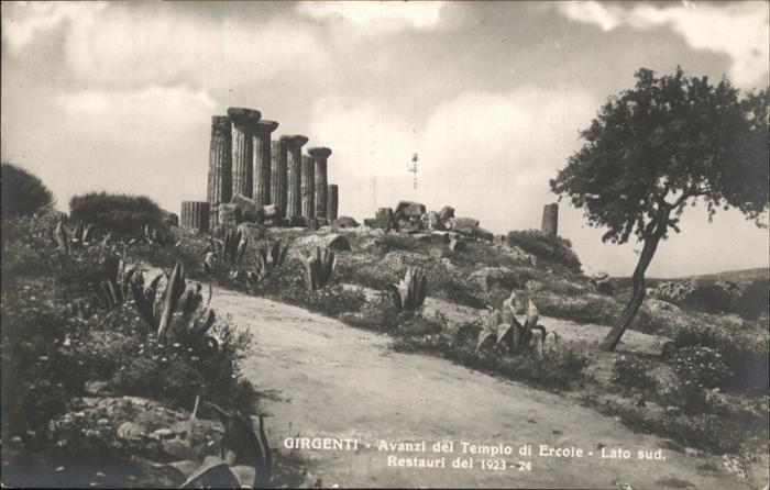 Girgenti Agrigento Avanzi Templo Ercole