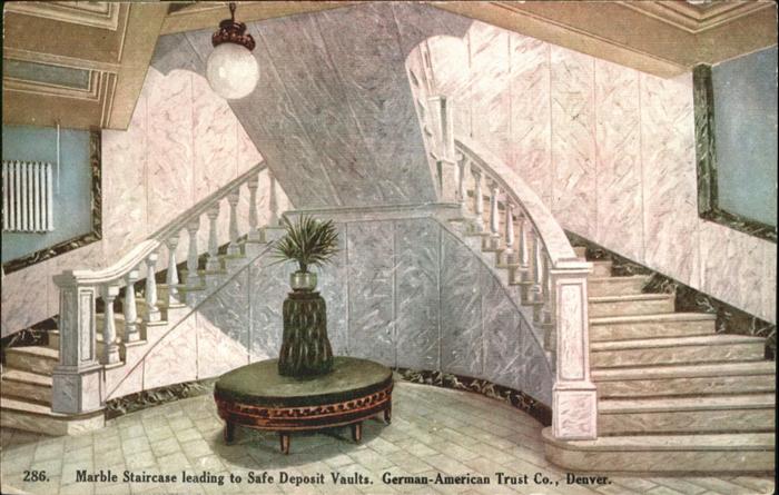 Denver City Marble Staircase leading Safe Deposit Vaults