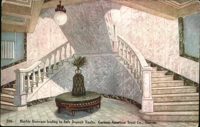 Denver City Marble Staircase leading Safe Deposit Vaults