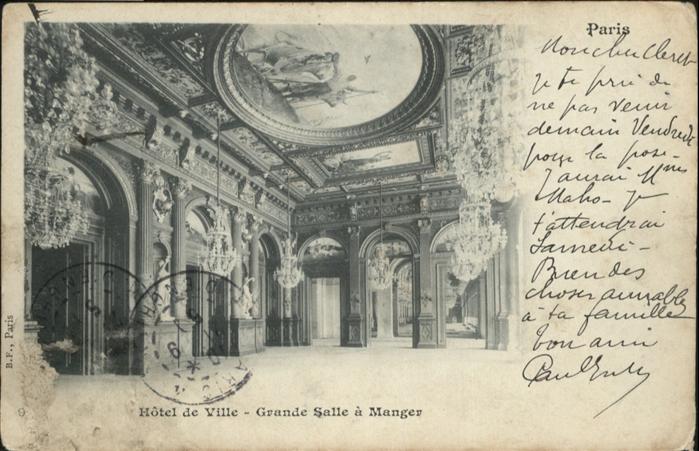 Paris Hotel de Ville
Grande Salle a Manger