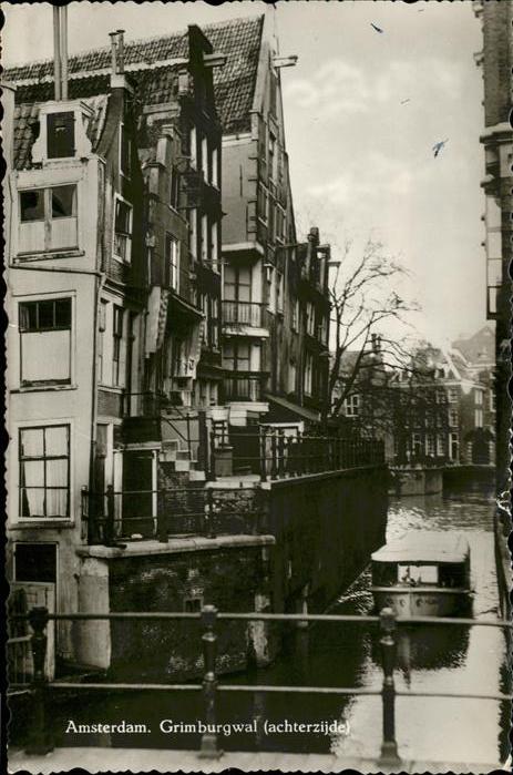 Amsterdam Niederlande Grimburgwal Boot