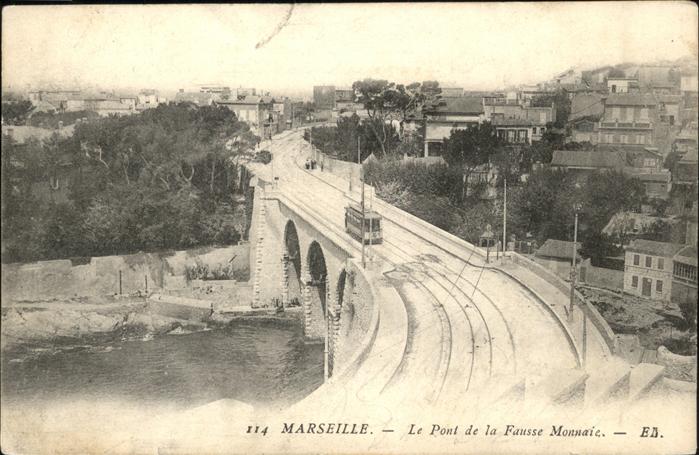 Marseille Bouches-du-Rhone Pont Fausse Monnaie Strassenbahn