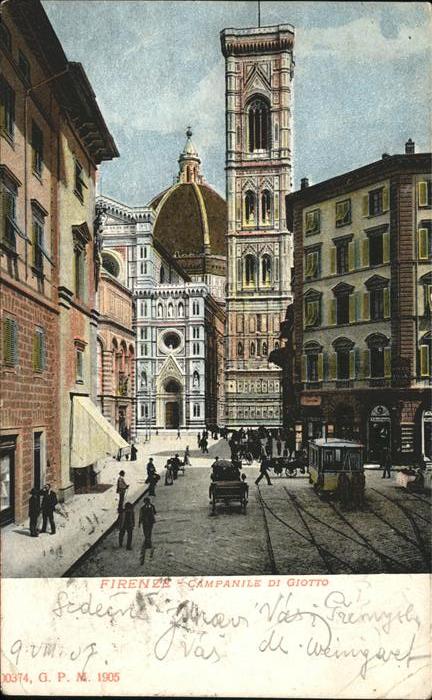 Firenze Florenz Campanile di Giotto Strassenbahn