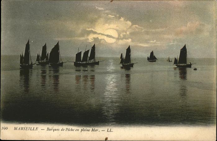 Fischerei Marseille Barques de Peche en pleine Me