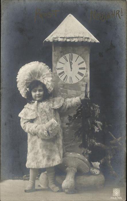 Uhren Neujahr Mädchen Pelz