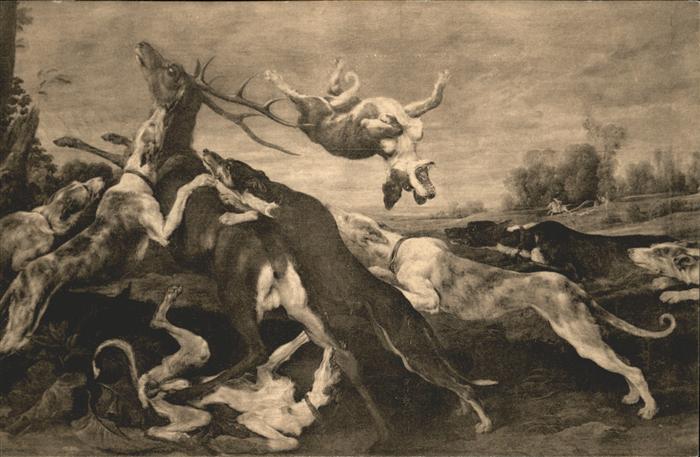 Jagd Künstler Paul De Vos Hunde Chasse au ce