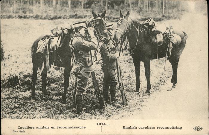 Pferde English cavaliers reconnoitring Ferngla