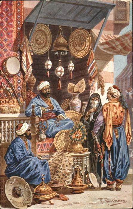 Kuenstlerkarte Basar Araber Perlberg