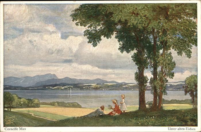 Kuenstlerkarte Corneille Max Eiche Baum Kinder Primus
