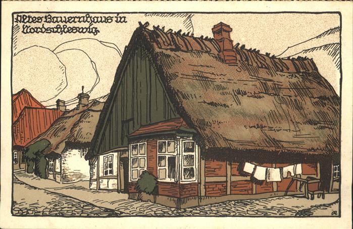 Regionales Bauernhaus Nordschleswig Künstler R.
