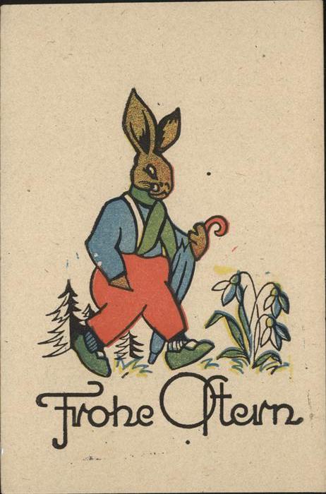 Ostern Easter Paques Hase vermenschlicht