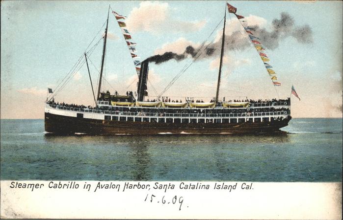 Schiffe Ships Navires Steamer Cabrillo Avalon Harbor Santa Ca