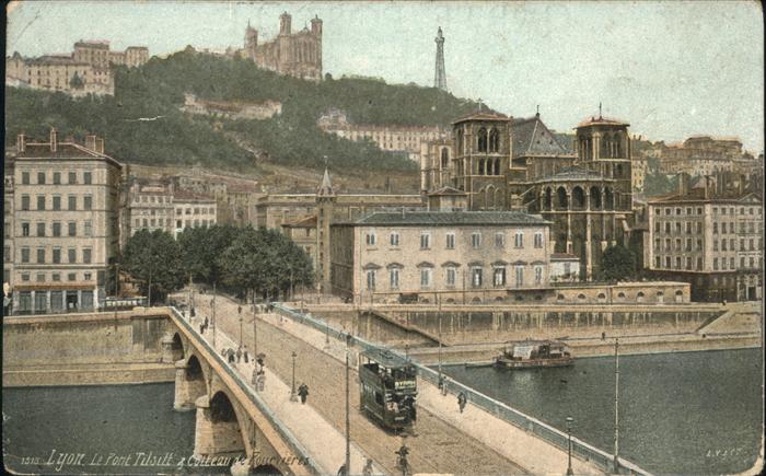 Lyon France Pont Tilsitt Strassenbahn