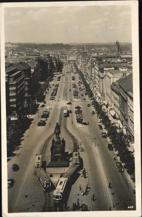 Prag Prahy Prague Wenzelplatz Strassenbahn