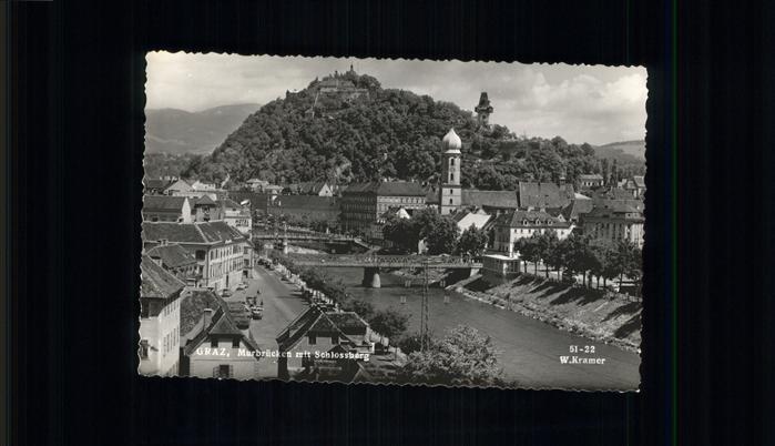 Graz Steiermark Murbrücke Schlossberg