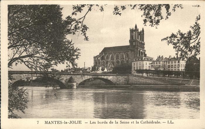 Mantes-la-Jolie Brücke Cathedrale