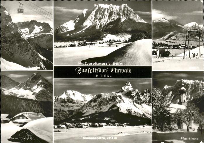 Ehrwald Tirol Kirche Sonnenspitze Seilbahn Skilift