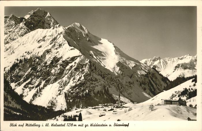Mittelberg Kleinwalsertal Widderstein Baerenkopf