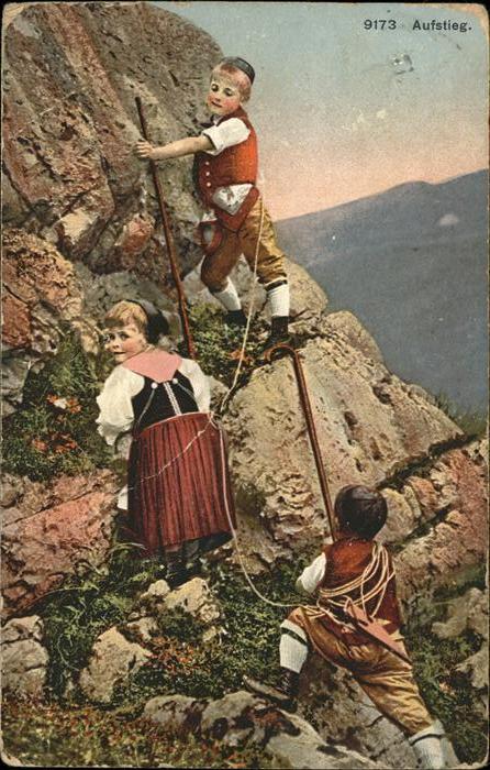 Bergsteigen Klettern Kinder Trachten