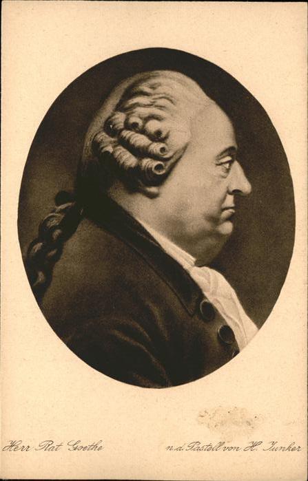 Goethe Johann Wolfgang von Herr Rat Goethe Künstler H. Junker Fran