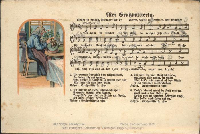 Liederkarte Grussmütterla Leipzig