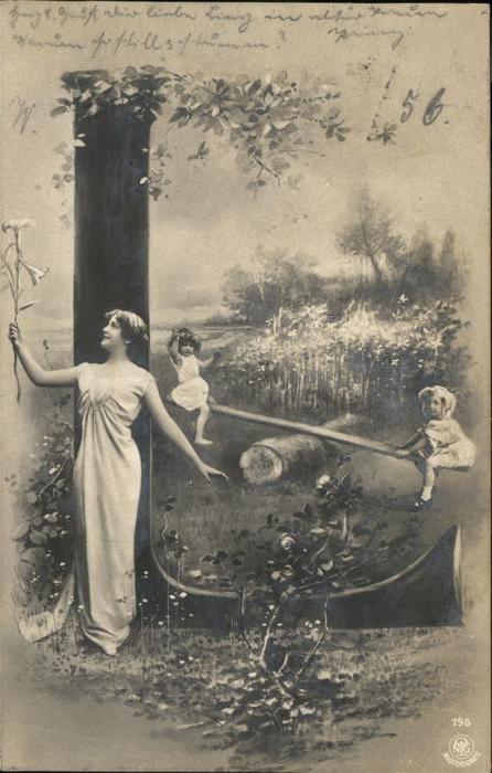 Buchstabenkarte L Wippe Kinder Frau