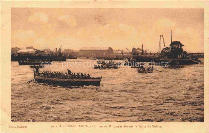 CASABLANCA Maroc Course de Barcasses devant la tente du Sultan
