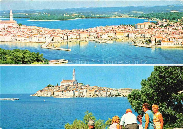 Rovinj Rovigno Istrien Croatia Fliegeraufnahme Panorama