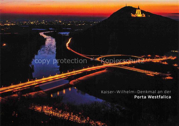 PORTA WESTFALICA NRW Kaiser Wilhelm Denkmal bei Nacht