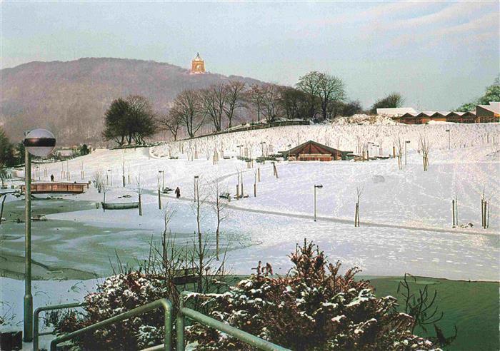 Hausberge Porta Westfalica NRW Kurpark und Kaiser Wilhelm Denkmal auf dem Wittek