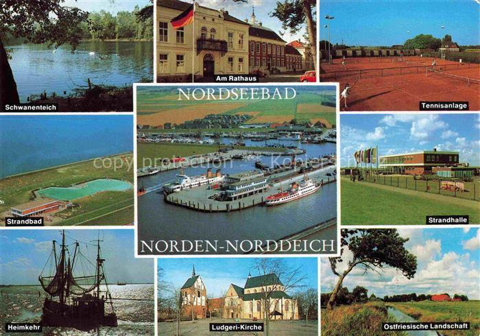 Norden  Norddeich Nordseebad AURICH Niedersachsen Schwanenteich Am Rathaus Tenni