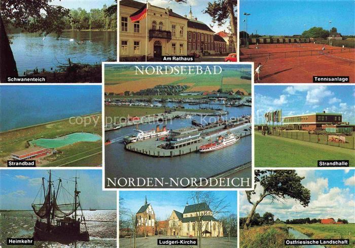 Norden  Norddeich Nordseebad AURICH Niedersachsen Schwanenteich Am Rathaus Tenni