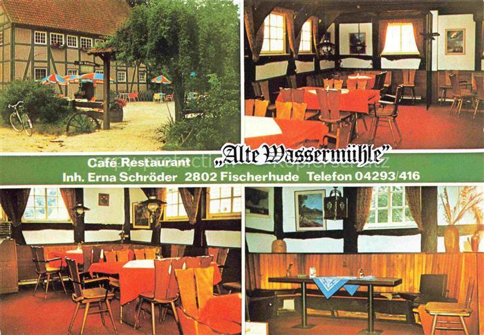 Fischerhude Ottersberg Verden Niedersachsen Cafe Restaurant Alte Wassermuehle Ga