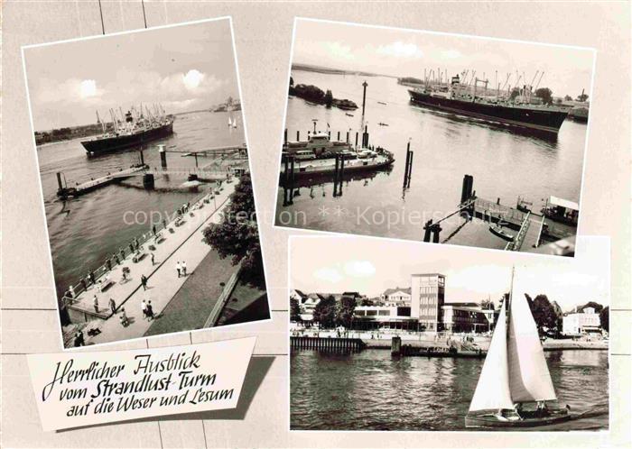 Lesum Bremen Ausblick vom Strandlust Turm auf die Weser und Lesum
