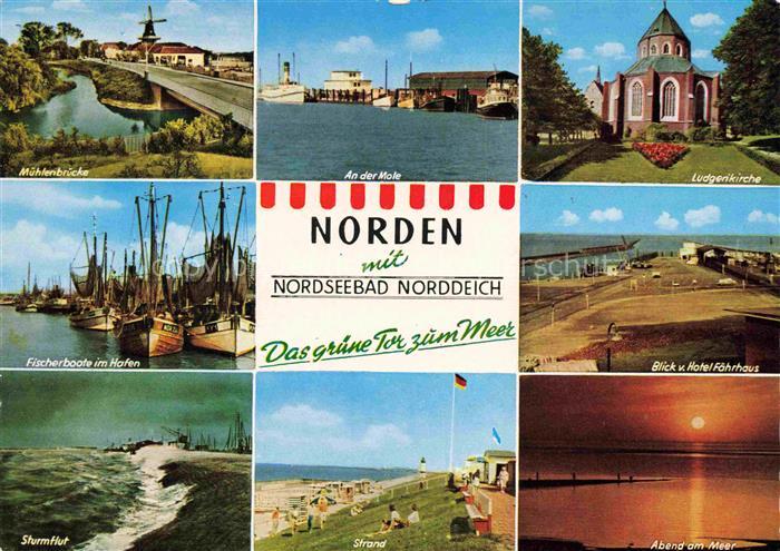 Norddeich  Norden Nordseebad Niedersachsen Muehlenbruecke An der Mole Ludgerikir